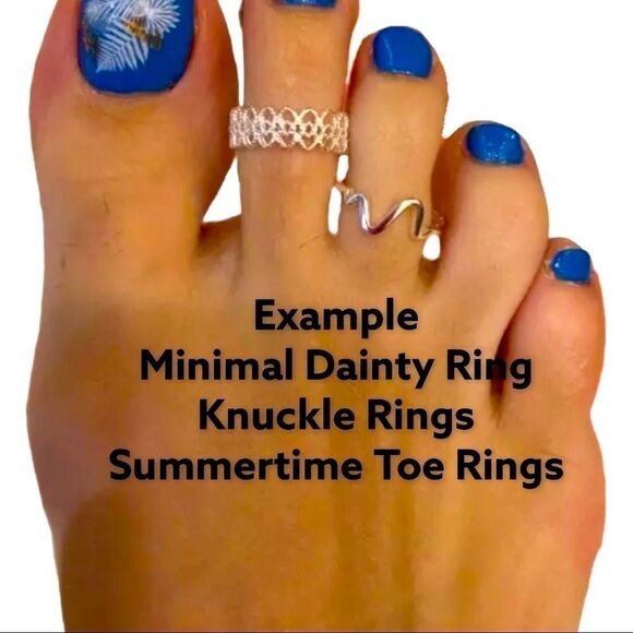 Sterling Silver Butterfly Crystal Wings Toe Ring Minimalist Open Band Ring - Picture 4 of 4